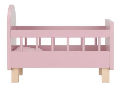 Little Dutch Postýlka pro panenky dřevěná s peřinkou Pink