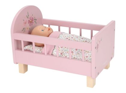 Little Dutch Postýlka pro panenky dřevěná s peřinkou Pink