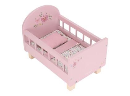 Little Dutch Postýlka pro panenky dřevěná s peřinkou Pink
