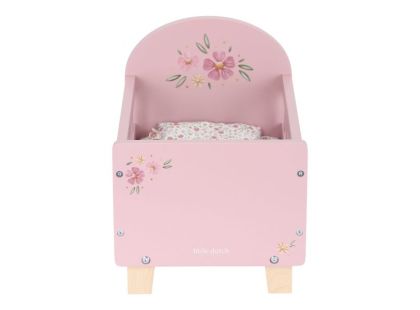 Little Dutch Postýlka pro panenky dřevěná s peřinkou Pink
