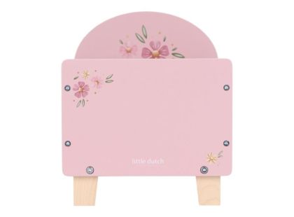 Little Dutch Postýlka pro panenky dřevěná s peřinkou Pink