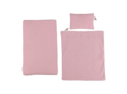 Little Dutch Postýlka pro panenky dřevěná s peřinkou Pink