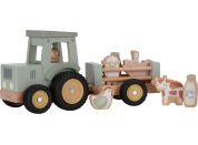 Little Dutch Traktor s přívěsem dřevěný Farma - Poškozený obal