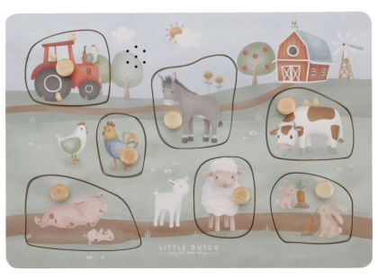 Little Dutch Vkládací puzzle se zvukem Farma