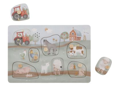 Little Dutch Vkládací puzzle se zvukem Farma
