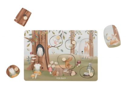 Little Dutch Vkládací puzzle se zvukem Forest Friends