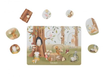 Little Dutch Vkládací puzzle se zvukem Forest Friends