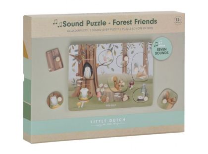 Little Dutch Vkládací puzzle se zvukem Forest Friends