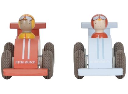 Little Dutch Závodní autíčka na setrvačník dřevěná