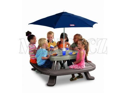 Little Tikes Skládací piknikový stoleček se slunečníkem