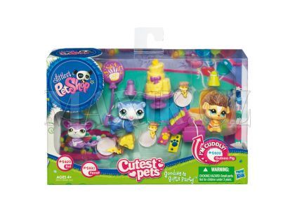 Littlest Pet Shop 2 zvířatka s doplňky a 1 exklusivní plyšové zvířátko - Goodies Gifts Party