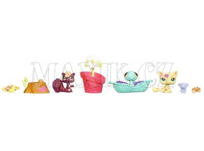 Littlest Pet Shop 3 zvířátka s pohlednicí a doplňky