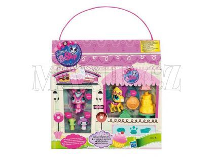 Littlest Pet Shop 4 zvířátka s doplňky v přenosném balení - A1354 Sweet Delights
