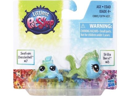 Littlest Pet Shop Duhový set 2 ks zvířátek Seafoam Dazzleshell a Brillia Beryl