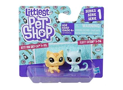 Littlest Pet Shop Dvě zvířátka Fluffy Catson + Kitty Von Grey