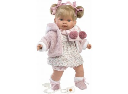 Llorens 42280 Alexandra realistická panenka se zvuky a měkkým látkovým tělem 42 cm