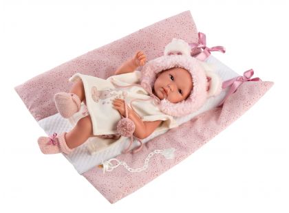 Llorens 63544 New Born holčička realistická panenka miminko s celovinylovým tělem 35 cm