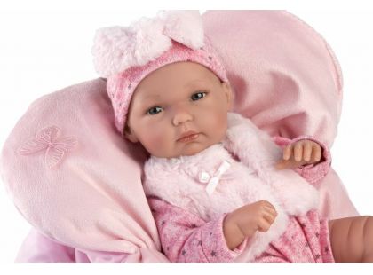 Llorens 63592 New born holčička realistická panenka miminko s celovinylovým tělem 35 cm
