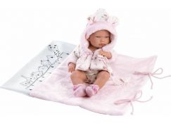 Llorens 73898 New born holčička realistická panenka miminko s celovinylovým tělem 40 cm