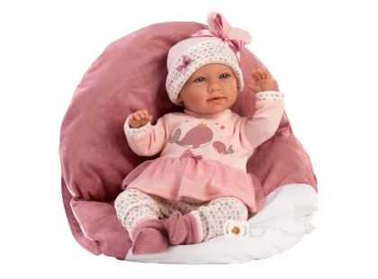 Llorens 74014 New Born realistická panenka miminko se zvuky a měkkým látkovým tělem 42 cm