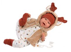 Llorens 74018 New Born realistická panenka miminko se zvuky a měkkým látkovým tělem 42 cm