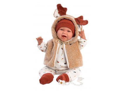 Llorens 74018 New Born realistická panenka miminko se zvuky a měkkým látkovým tělem 42 cm