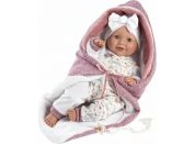 Llorens 74040 New born mrkací realistická panenka miminko se zvuky a měkkým látkovým tělem 42 cm