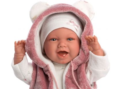 Llorens 74070 panenka miminko se zvuky a měkkým látkový tělem 42 cm