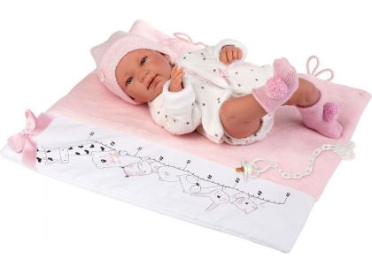 Llorens 84328 New born holčička realistická panenka miminko s celovinylovým tělem 43 cm