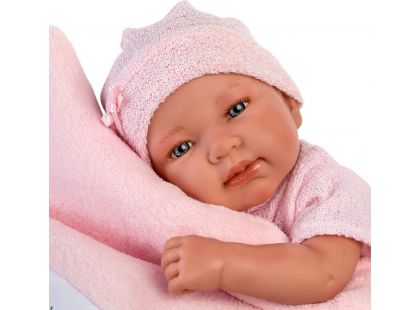 Llorens 84328 New born holčička realistická panenka miminko s celovinylovým tělem 43 cm