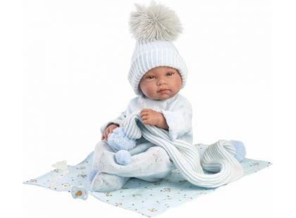 Llorens 84337 New born chlapeček realistická panenka miminko s celovinylovým tělem 43 cm