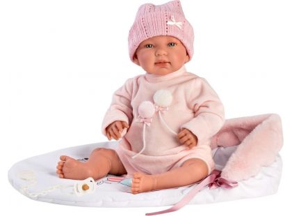 Llorens 84452 panenka miminko se zvuky a měkkým látkový tělem 44 cm