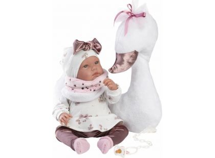 Llorens 84456 New born realistická panenka miminko se zvuky a měkkým látkovým tělem 44 cm