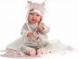 Llorens 84460 NEW BORN - realistická panenka miminko se zvuky a měkkým látkovým tělem - 44 cm 3