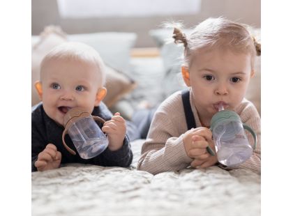 LOVI První hrneček se slámkou a závažím 150 ml zelený