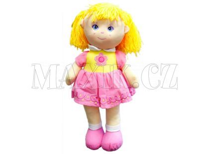 Látková panenka v šatičkách 52cm