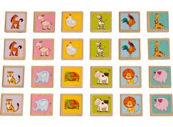 Lucy & Leo 133 Zvířátka dřevěné dětské pexeso 24 kartiček