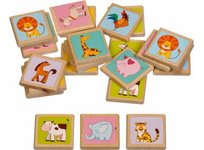 Lucy & Leo 133 Zvířátka dřevěné dětské pexeso 24 kartiček