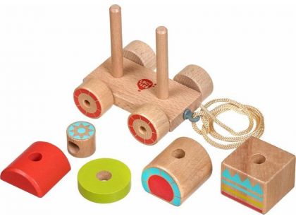Lucy & Leo 157 Dřevěná tahací mašinka skládačka 6 dílů - Poškozený obal