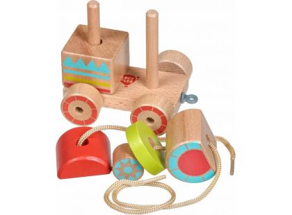 Lucy & Leo 157 Dřevěná tahací mašinka skládačka 6 dílů - Poškozený obal