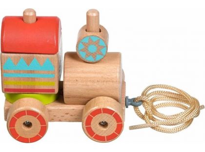 Lucy & Leo 157 Dřevěná tahací mašinka skládačka 6 dílů - Poškozený obal