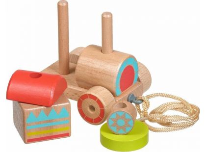 Lucy & Leo 157 Dřevěná tahací mašinka skládačka 6 dílů - Poškozený obal