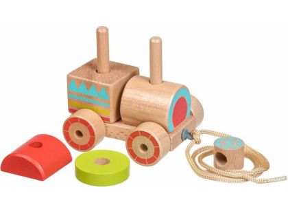 Lucy & Leo 157 Dřevěná tahací mašinka skládačka 6 dílů - Poškozený obal