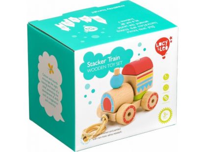 Lucy & Leo 157 Dřevěná tahací mašinka skládačka 6 dílů - Poškozený obal
