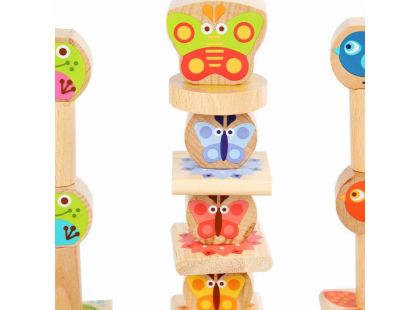 Lucy & Leo 198 Malí přátelé dřevěná balanční hra s předlohami 33 dílů