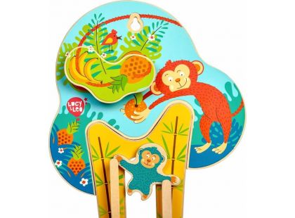 Lucy & Leo 240 Mazané opičky dřevěná nástěnná hračka