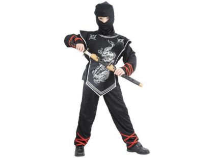 Made Dětský karnevalový kostým Stříbrný ninja 120 -130 cm