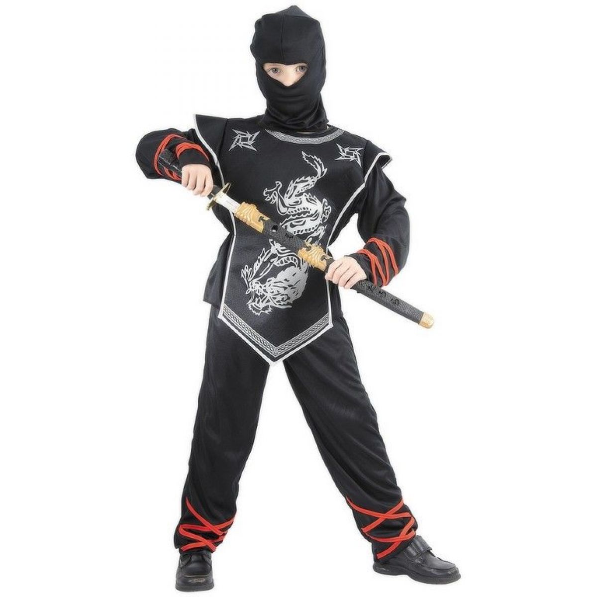 Made Dětský karnevalový kostým Stříbrný ninja 120 -130 cm