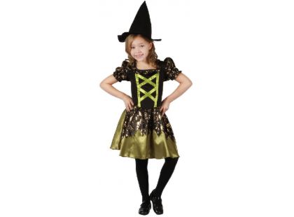 Made Dětský kostým Čarodějka zelená 110-120cm