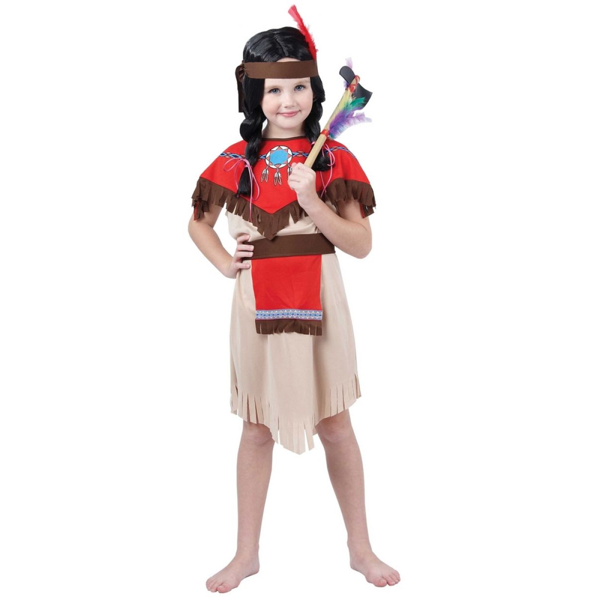 Made Dětský kostým Indiánka s čelenkou 120 - 130 cm